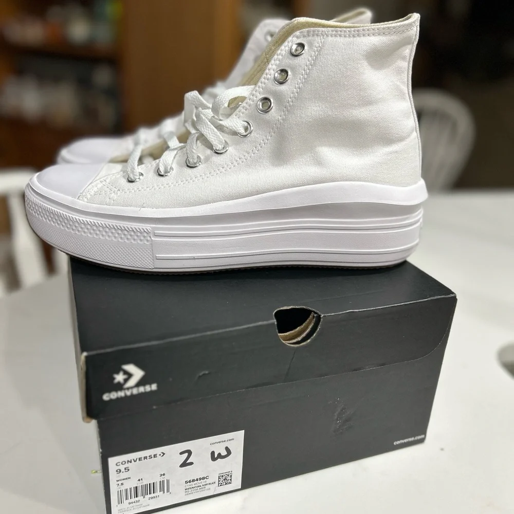 Converse High Top Platform CTAS Hi Move White 9.5 - Picture 2 of 7